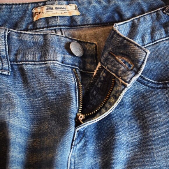Free People Distressed Jeans with Split Hem Ankles - Picture 7 of 8
